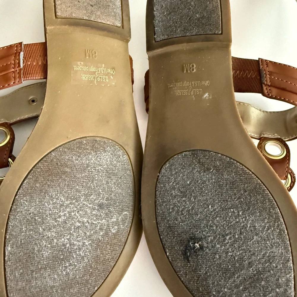 Guess Tan Women's Sandals with Gold Accents - Picture 3 of 3